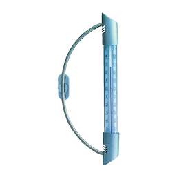 1187515 - Fensterthermometer Orbis Edel. /Kunst. silber DM22mm 23cm SB